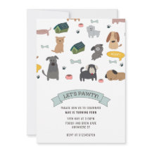 Puppy Pawty Dog Party Invitation