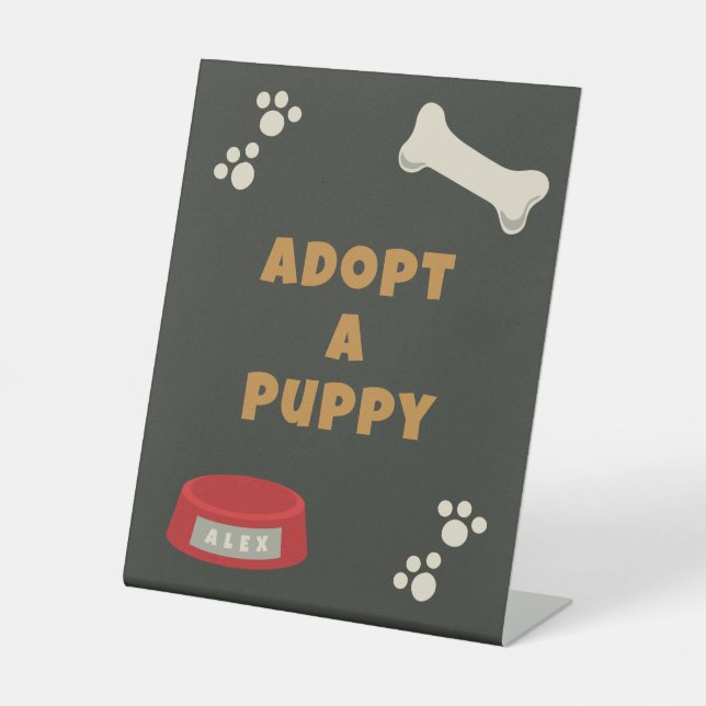 Puppy Pawty Favour Tabletop Sign (Front)