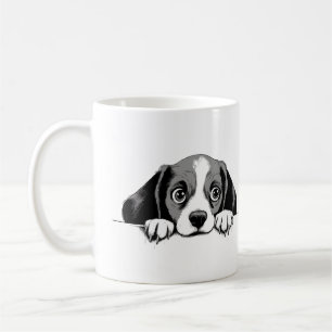 Puppy Peeking Cute Adorable Funny Animal Cartoon Coffee Mug