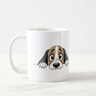 Puppy Peeking Cute Adorable Funny Animal Cartoon Coffee Mug