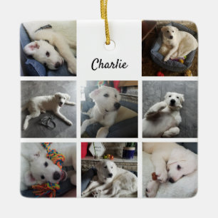 Puppy Photo Collage Cute Dog Ceramic Ornament