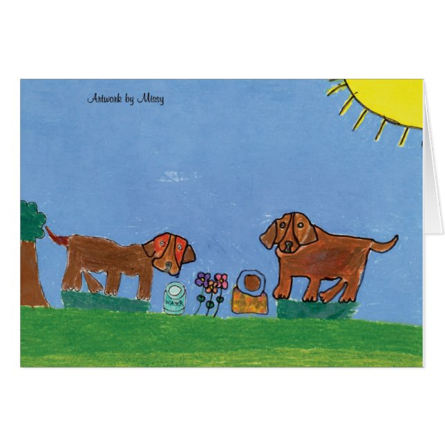 Puppy Picnic Card (Front Horizontal)