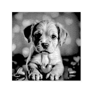 Puppy Pink Hearts Self-inking Stamp