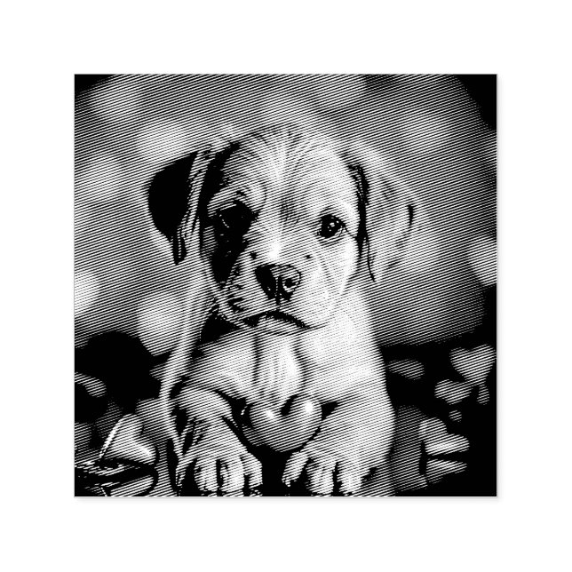 Puppy Pink Hearts Self-inking Stamp (Design)