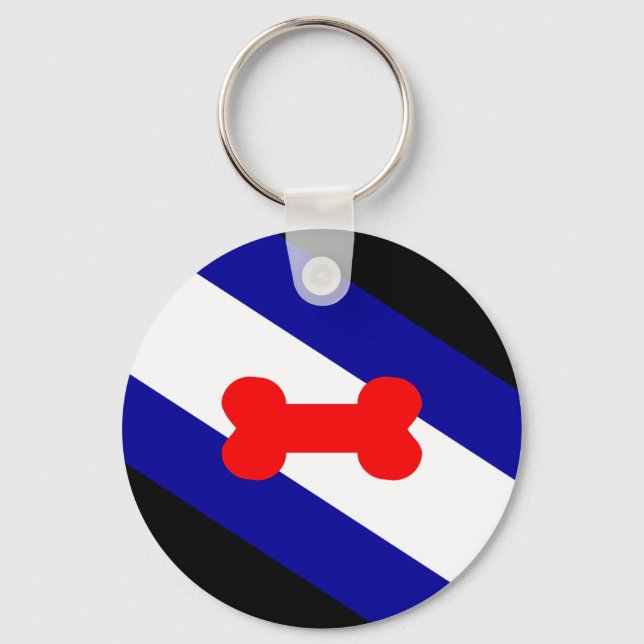 Puppy Play Pride Flag Key Ring (Front)