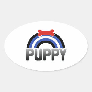 Puppy Play Pride Oval Sticker