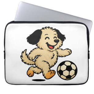 Puppy playing Soccer Laptop Sleeve