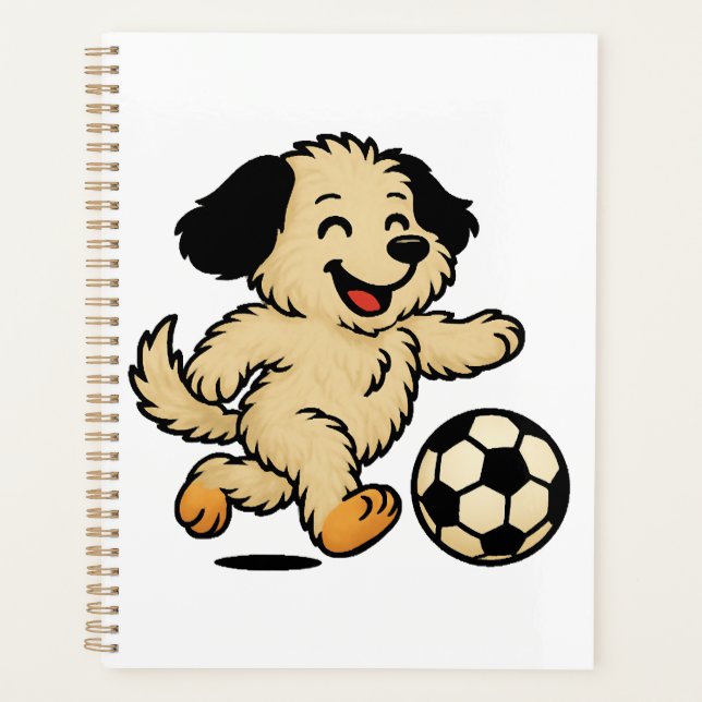 Puppy playing Soccer Planner (Front)