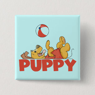 Puppy Plays TShirts and Gifts 15 Cm Square Badge