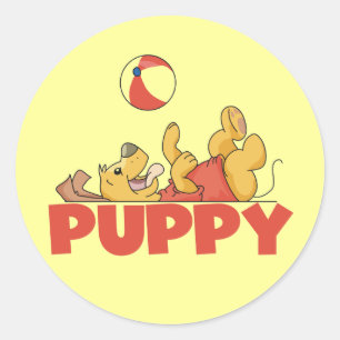 Puppy Plays TShirts and Gifts Classic Round Sticker