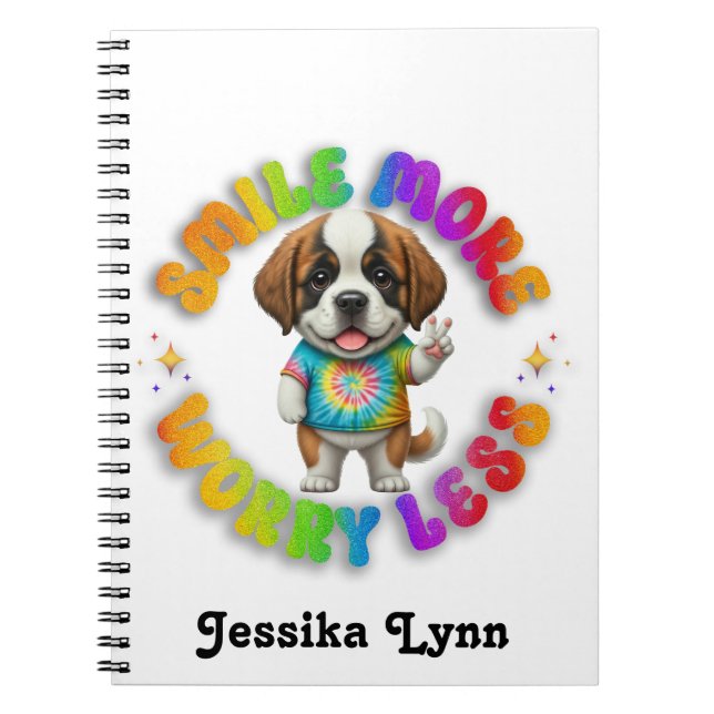  Puppy Positive Mental Health Custom Personalise  Notebook (Front)