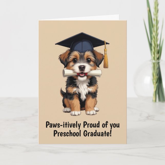Puppy Preschool Graduation Card (Front)