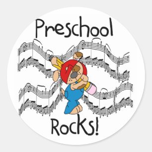 Puppy Preschool Rocks Tshirts and Gifts Classic Round Sticker