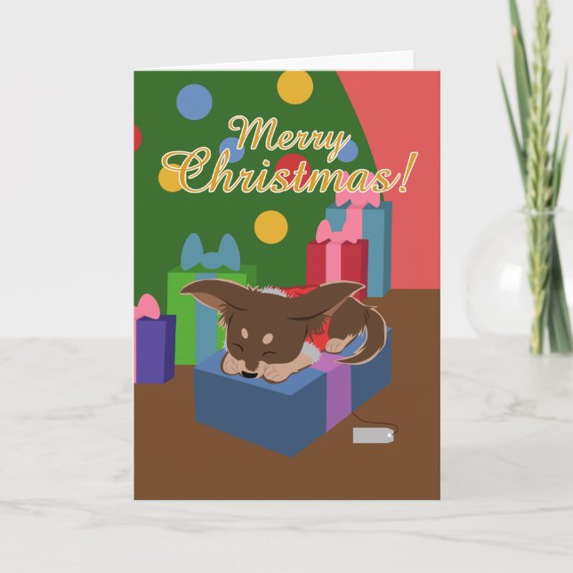 Puppy Present Holiday Card (Front)