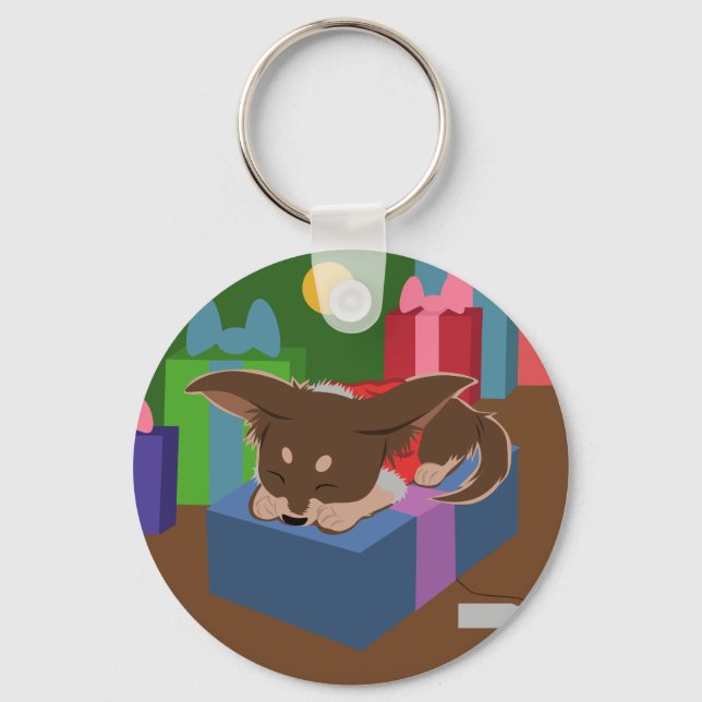 Puppy Present Key Ring (Front)