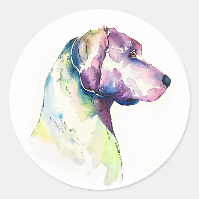 Puppy Profile Classic Round Sticker (Front)