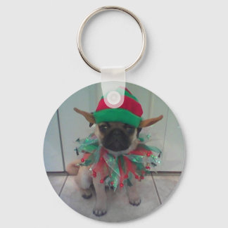Puppy Pug Elf Keychain