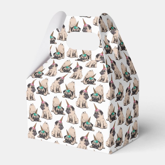 Puppy Pugs | Aspiring Unicorn Pattern Favour Box (Front Side)