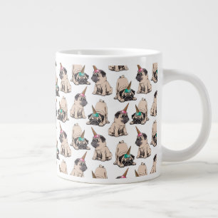 Puppy Pugs Aspiring Unicorn Pattern Large Coffee Mug