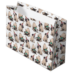 Puppy Pugs   Aspiring Unicorn Pattern Large Gift Bag