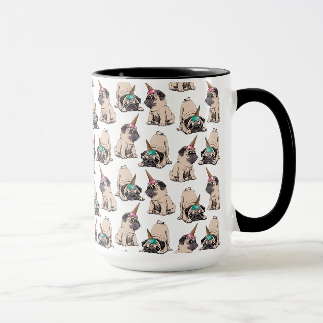 Puppy Pugs | Aspiring Unicorn Pattern Mug (Right)