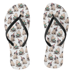 Puppy Pugs Aspiring Unicorn Pattern Thongs