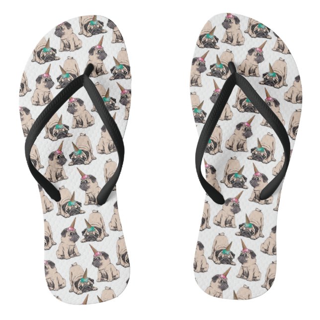 Puppy Pugs | Aspiring Unicorn Pattern Thongs (Footbed)