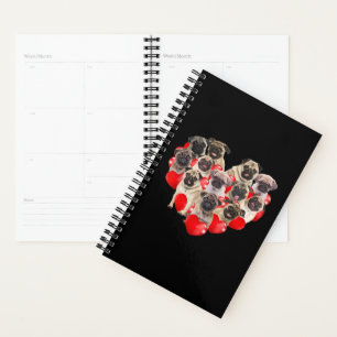 Puppy Pugs Dog Heart   Valentine's Day Gift Planner