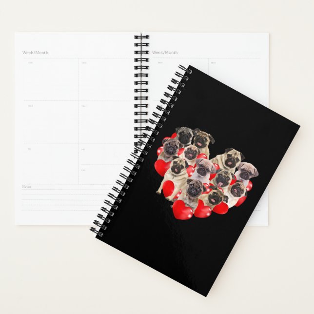 Puppy Pugs Dog Heart | Valentine's Day Gift Planner (Display)