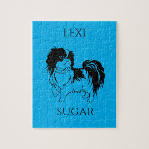 PUPPY PUZZLE. NAME OF CHILD AND DOG. JIGSAW PUZZLE