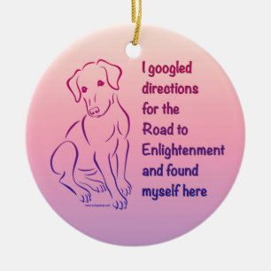 Puppy Road to Enlightenment Ceramic Tree Decoration
