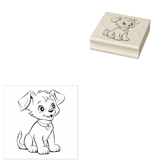 Puppy Rubber Stamp (Stamped)