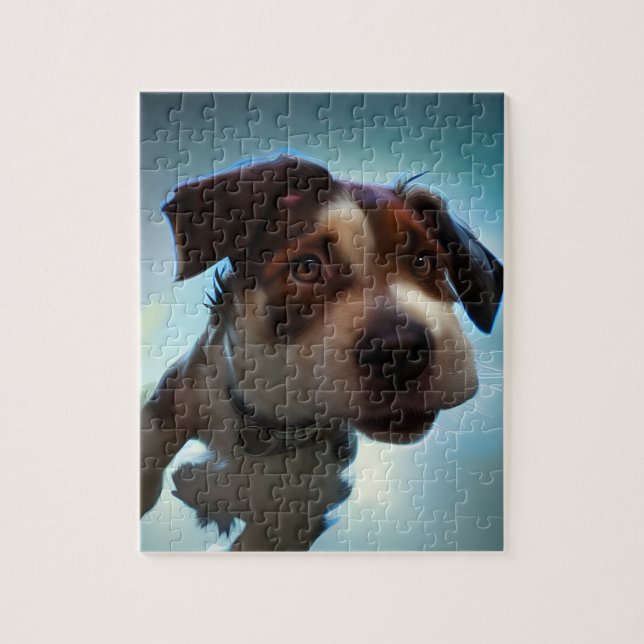 Puppy Running In Space Jigsaw Puzzle (Vertical)