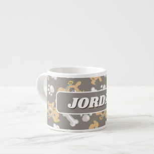 Puppy Scooby-Doo Bone & Paw Print Pattern Espresso Cup