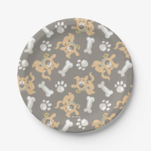 Puppy Scooby-Doo Bone & Paw Print Pattern Paper Plate