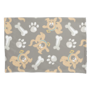 Puppy Scooby-Doo Bone & Paw Print Pattern Pillowcase