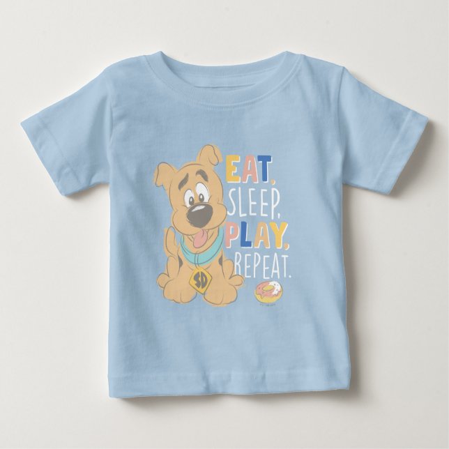 Puppy Scooby-Doo "Eat, Sleep, Play, Repeat" Baby T-Shirt (Front)