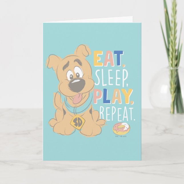 Puppy Scooby-Doo "Eat, Sleep, Play, Repeat" Card (Front)