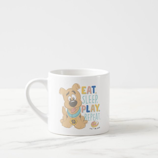 Puppy Scooby-Doo "Eat, Sleep, Play, Repeat" Espresso Cup (Left)