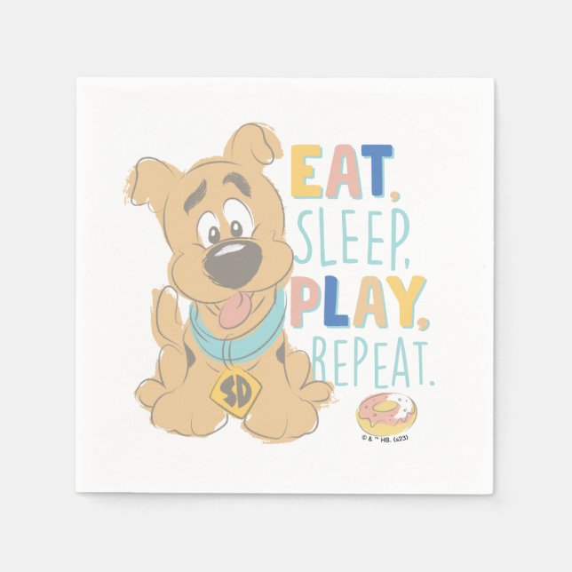 Puppy Scooby-Doo "Eat, Sleep, Play, Repeat" Napkin (Front)