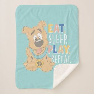 Puppy Scooby-Doo "Eat, Sleep, Play, Repeat" Sherpa Blanket