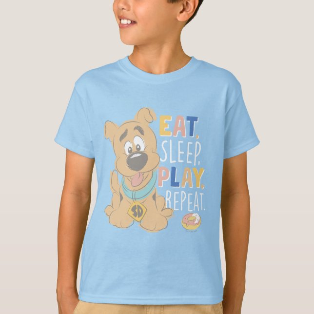 Puppy Scooby-Doo "Eat, Sleep, Play, Repeat" T-Shirt (Front)