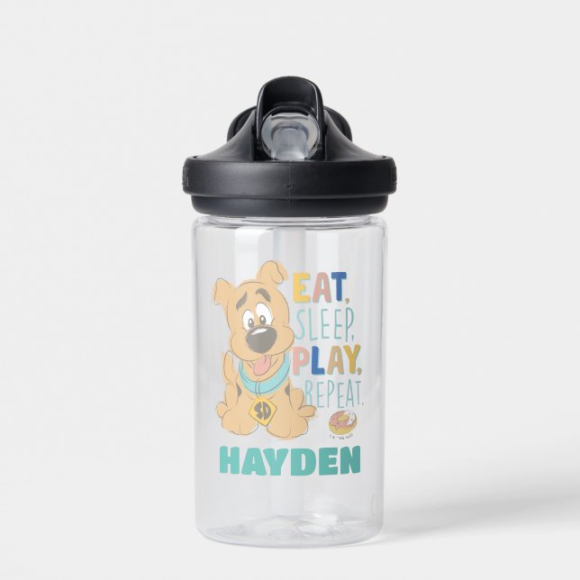 Puppy Scooby-Doo "Eat, Sleep, Play, Repeat" Water Bottle (Front)