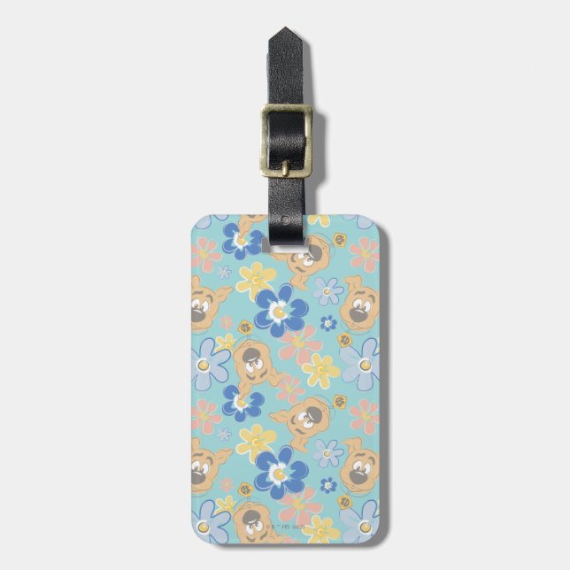 Puppy Scooby-Doo Flower Pattern Luggage Tag (Front Vertical)