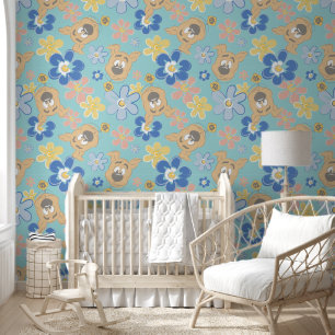 Puppy Scooby-Doo Flower Pattern Wallpaper