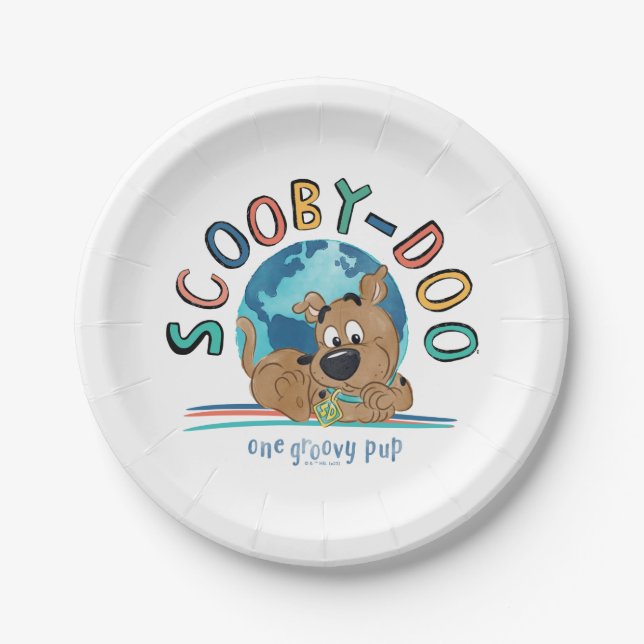 Puppy Scooby-Doo "One Groovy Pup" Paper Plate (Front)