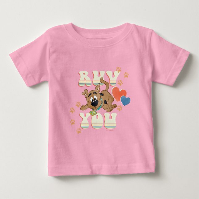 Puppy Scooby-Doo "Ruv You" Baby T-Shirt (Front)