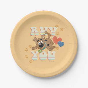 Puppy Scooby-Doo "Ruv You" Paper Plate