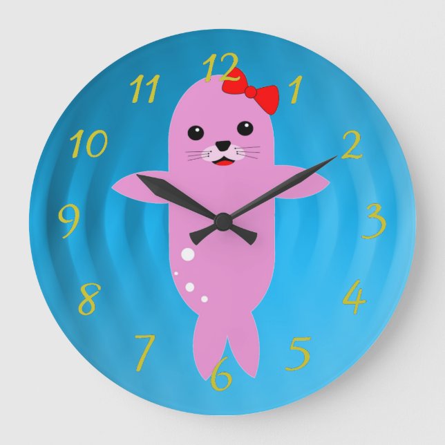 Puppy seal large clock (Front)