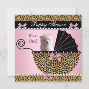 Puppy Shower Cute Dog Pink Leopard